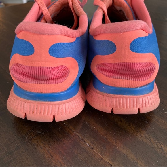 NIKE FREE 4.0 V3 Blue and Salmon Running Shoes Size 10 - Picture 7 of 11